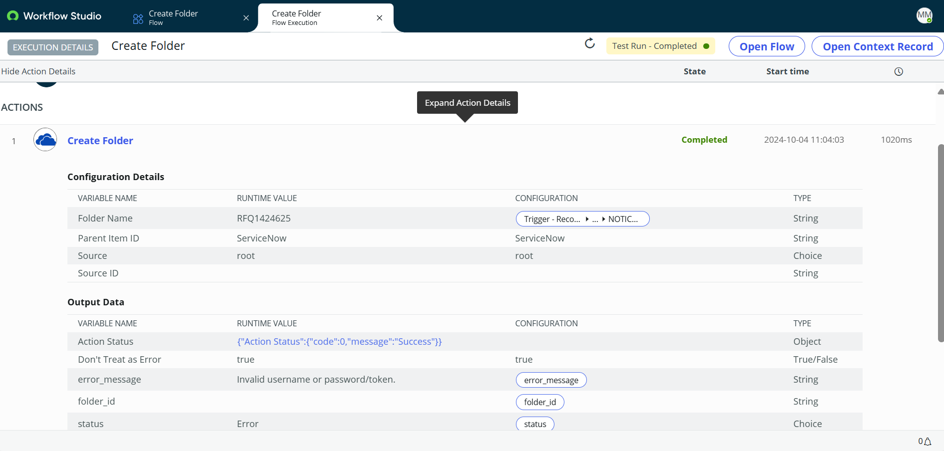 Flow to create a folder using Microsoft OneDrive S... Page 2